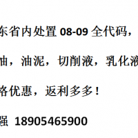 山东省内处置08-09,全代码，价格优惠，返利多多。